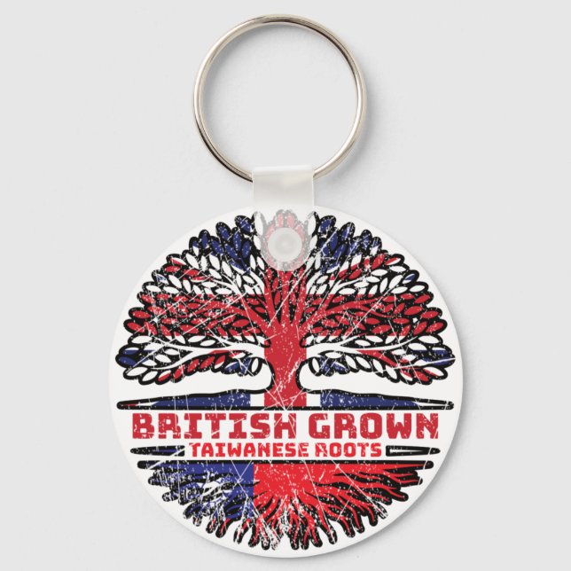 Chaveiro Taiwan Uk Reino Unido British Tree (Frente)