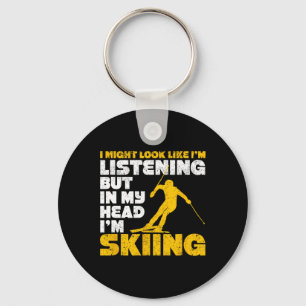 Chaveiro Talvez eu pareça que estou ouvindo Ski engraçado E