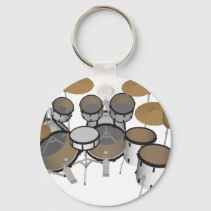 Chaveiro Tambores: Kit de Tambor Branco: Modelo 3D: