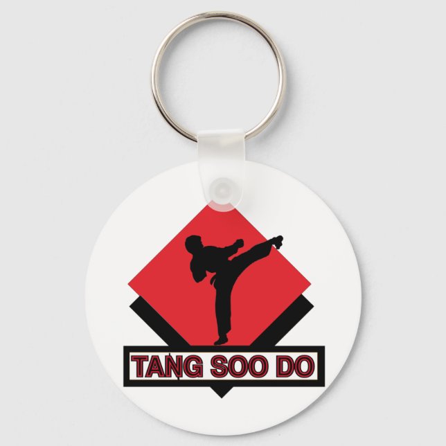 Chaveiro Tang Soo Do diamante vermelho (Frente)