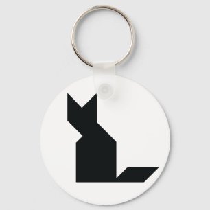 Chaveiro Tangram de gato preto