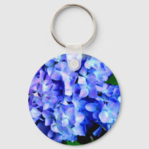 Chaveiro Tanzanite hydrangeas, flores magenta púrpuras azui