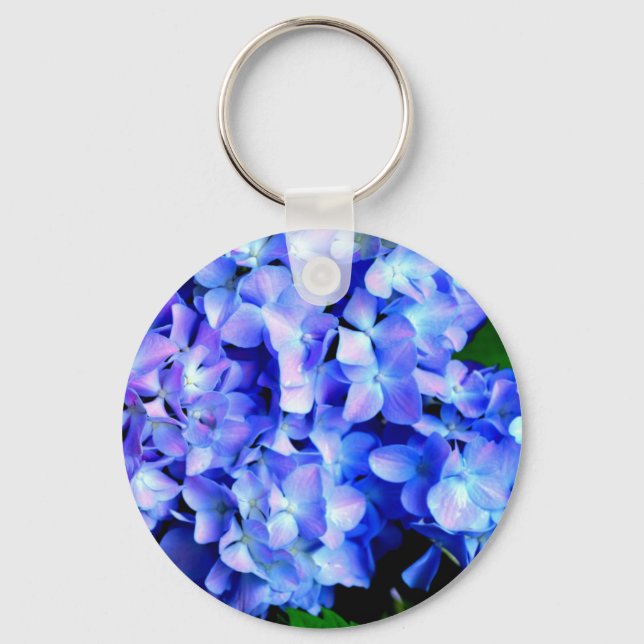 Chaveiro Tanzanite hydrangeas, flores magenta púrpuras azui (Frente)