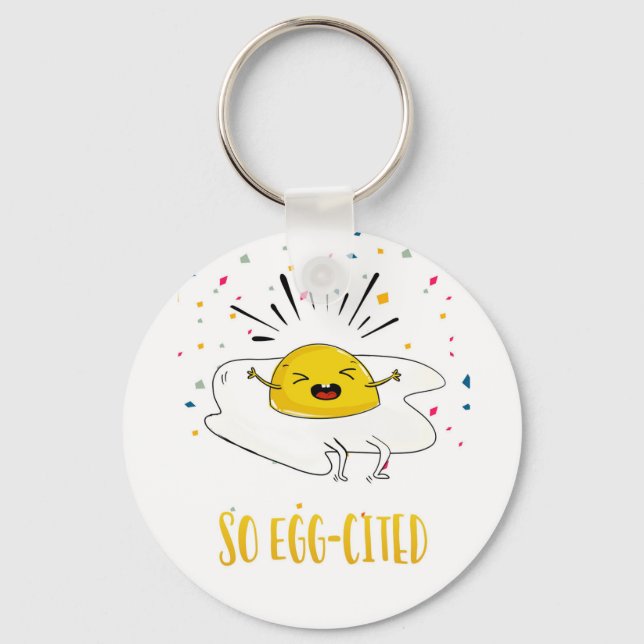 Chaveiro Tão animados parabéns novo emprego novo ovo caseir (Frente)