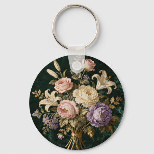 Chaveiro Tapeçaria de Rosas Buquê Estilo Antigo