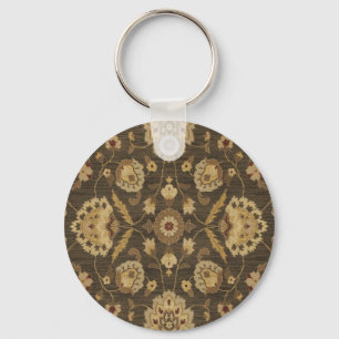 Chaveiro Tapeçaria floral dourada verde florestal