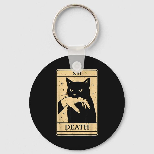Chaveiro Tarot Card Black Cat Occult Witchy Black Cat Tarot (Frente)