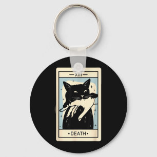 Chaveiro Tarot do Gato Preto Morte Halloween Amante de Gato