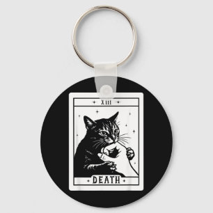 Chaveiro Tarot Gato Preto Morte Halloween Gatinho Gato Mãe