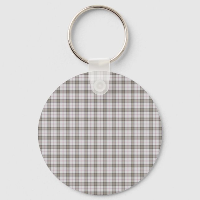 Chaveiro Tartan de moda cinza (Frente)