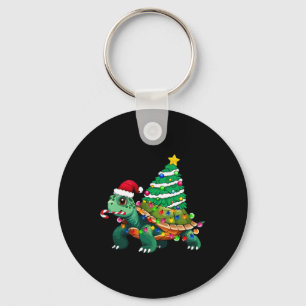 Chaveiro Tartaruga Árvore de Natal Luz Santa Hat Oceano