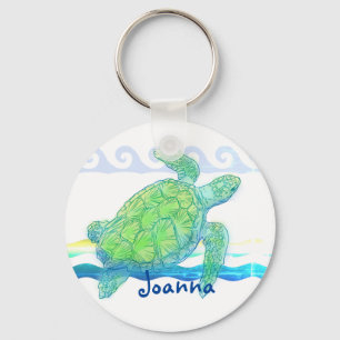 Chaveiro Tartaruga Azul e Verde