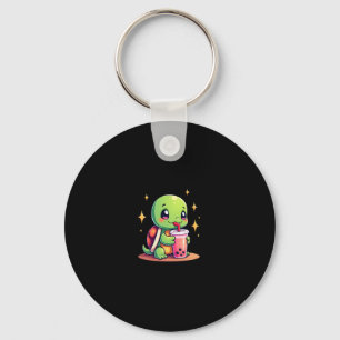 Chaveiro Tartaruga fofa bebendo boba. Tartarugas Boba Engra