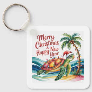 Chaveiro Tartaruga no Paraíso Natal Personalizada