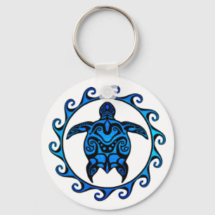Chaveiro Tartaruga tribal azul Sun
