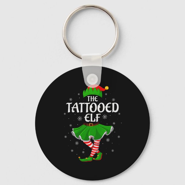 Chaveiro Tattooed Elf Christmas Family Girls Women Elf Squa (Frente)