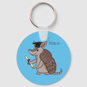 Chaveiro Tatu bonito com desenho de boné de formatura