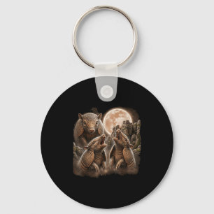 Chaveiro Tatu design de lua uivando animal engraçado