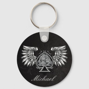 Chaveiro Tatuagem de couro Urbana Asa Celta Nó Celta Chavei