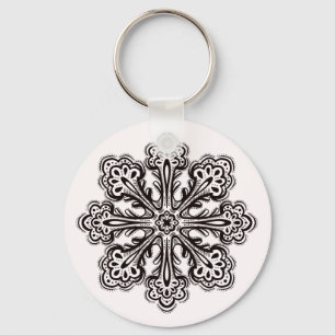 Chaveiro Tatuagem De Ink Snowflake De Inverno A Cor