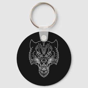 Chaveiro Tatuagem de Tigre Tradicional Americano