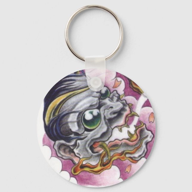 Chaveiro tatuagem do demônio do crânio oriental (Frente)