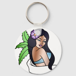 Chaveiro tatuagem havaiano da menina