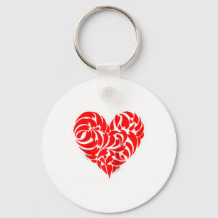 Chaveiro Tatuagem Tribal Vermelha e Branca Estilo Design Di