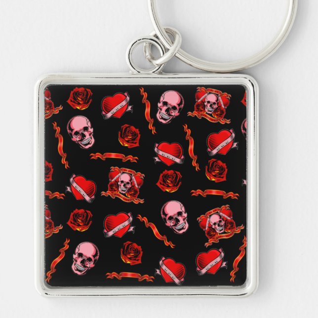 Chaveiro Tatuagens de Namorados Skully (Frente)
