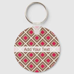 Chaveiro Taupe, Light Taupe, Hot Pink Ikat Diamonds STaylor