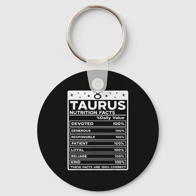 Chaveiro Taurus Nutritional Style Zodiac Design, Taurus (Frente)