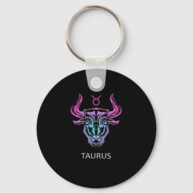 Chaveiro Taurus Zodiac - Sinal Do Presente De Aniversário D (Frente)