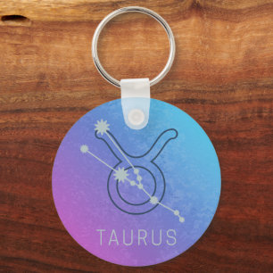 Chaveiro Taurus Zodiac Sinal Watercolor Horoscope