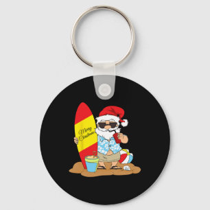 Chaveiro Tavola de Surf de Verão Praia Papai Noel Havaiano