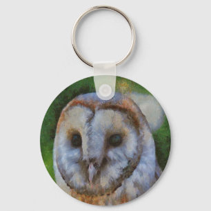 Chaveiro Tawny Owl Em Arte Pointilística