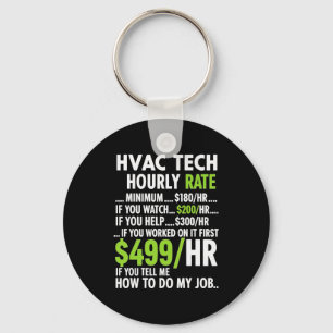 Chaveiro Taxa horária do técnico de Hvac engraçado trabalho