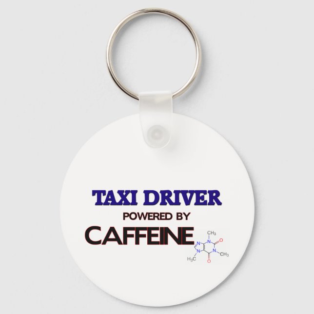 Chaveiro Taxi Driver Powered by caffeine (Frente)