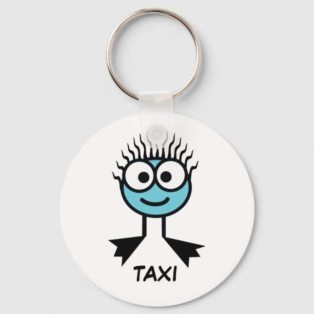 Chaveiro TÁXI - Teclado de Caractere de Natação Azul (Frente)