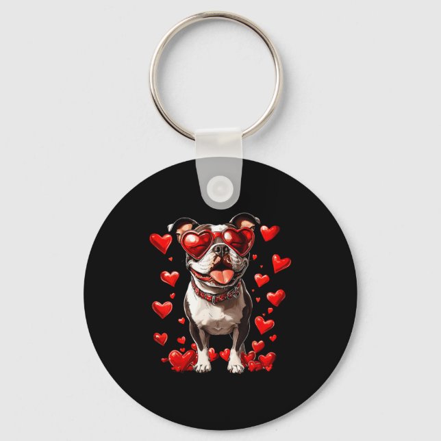 Chaveiro Tbull Heart Gles Cute Ttie Valentines Day Dog Love (Frente)