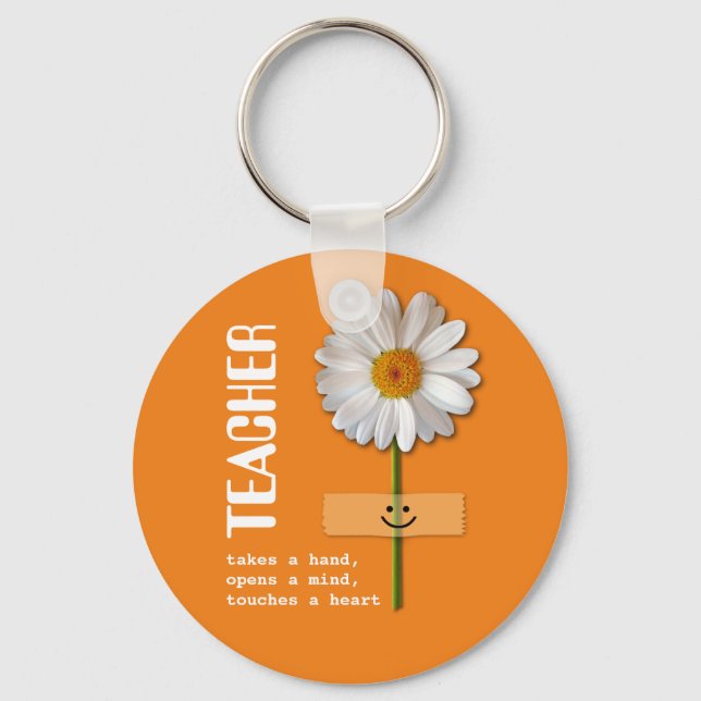Chaveiro Teacher Appreciation Smiling Daisy Gift (Frente)