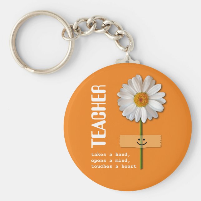 Chaveiro Teacher Appreciation Smiling Daisy Gift (Frente)
