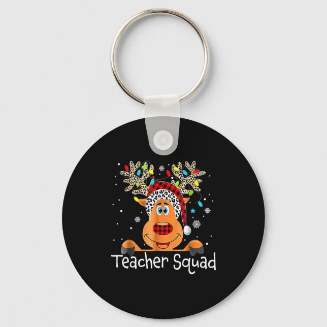 Chaveiro Teacher Squad Reindeer Teacher Christmas Xmas  (Frente)