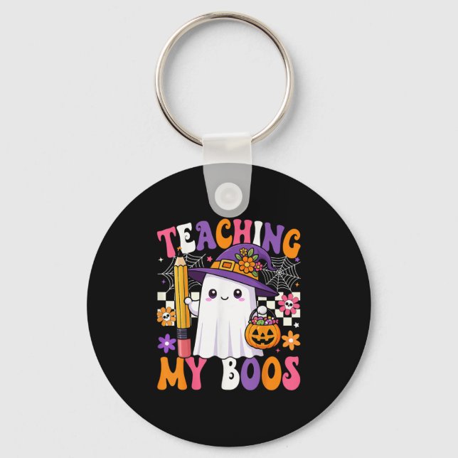 Chaveiro Teaching My Boos Ghost Teacher Cute Pencil Hallowe (Frente)