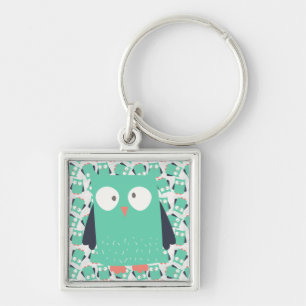 Chaveiro Teal Whimsical Owl