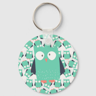 Chaveiro Teal Whimsical Owl