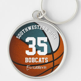 Chaveiro Teal white basquetebol, meninos, mascote