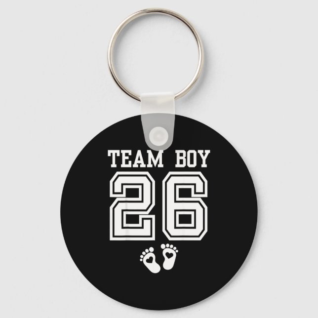 Chaveiro Team Boy 2026 Gender Reveal Baby Shower Matching F (Frente)