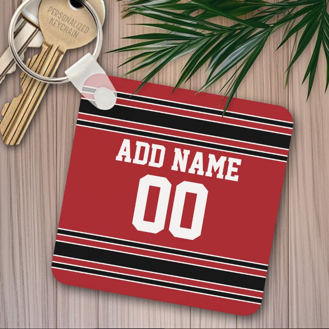 Chaveiro Team Jersey com nome e número personalizados (Personalized keychain - Sports Jersey Theme)