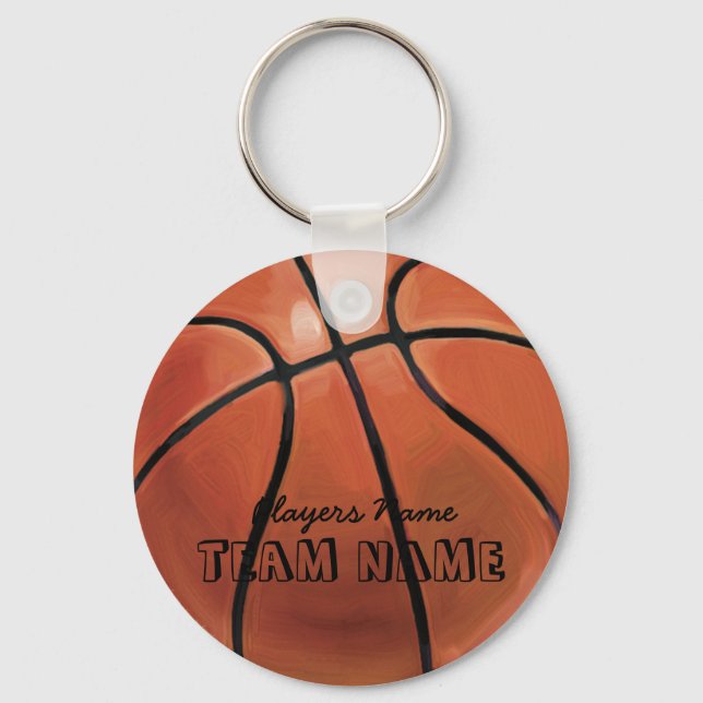 Chaveiro Team Name and Number Basketball (Frente)