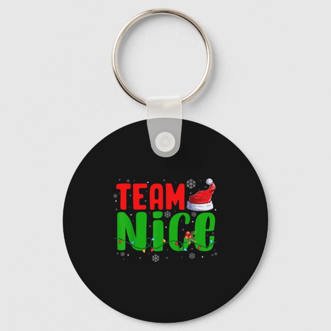 Chaveiro Team Naughty Nice Santa Hat Funny Christmas Matchi (Frente)